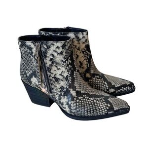 NEW Sam Edelman Whistler snakeskin animal skin ankle boots size US 6 EU 36